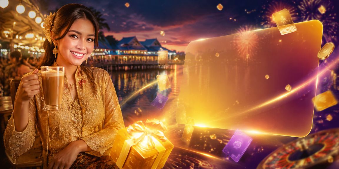 Wanita berbaju kebaya menggunakan aplikasi kasino meja di Malaysia platform uc7